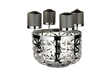 Fink - Candlestick, candle holder - Joris - stainless steel - nickel-plated - Ø 30.5 cm - height 20 cm on sale